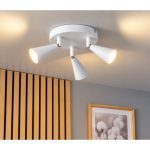 Livarno Plafoniera LED Soffitto Rotonda 3 Faretti Orientabili 3000K Bianca 10W - immagine 3