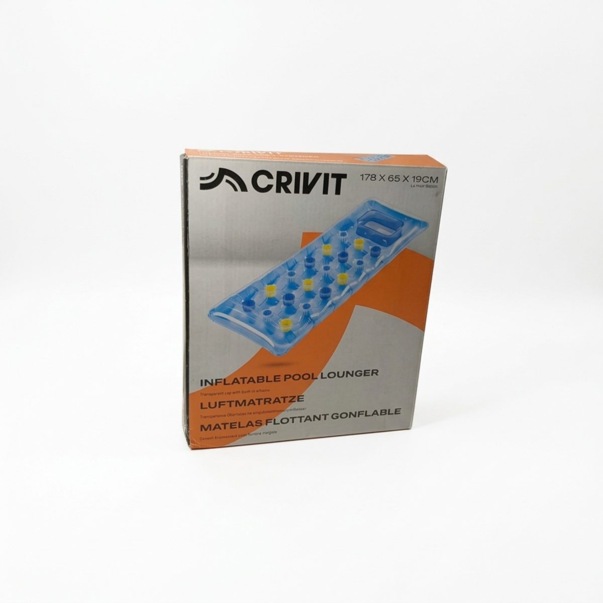9iMxta0BvXt5yFGbYI7OqbiJDkoE2j6HAmkD2Wkk.jpg Crivit Materassino Gonfiabile Mare Piscina 178x65x19 cm Oblò 2 Camere d'Aria - immagine 1