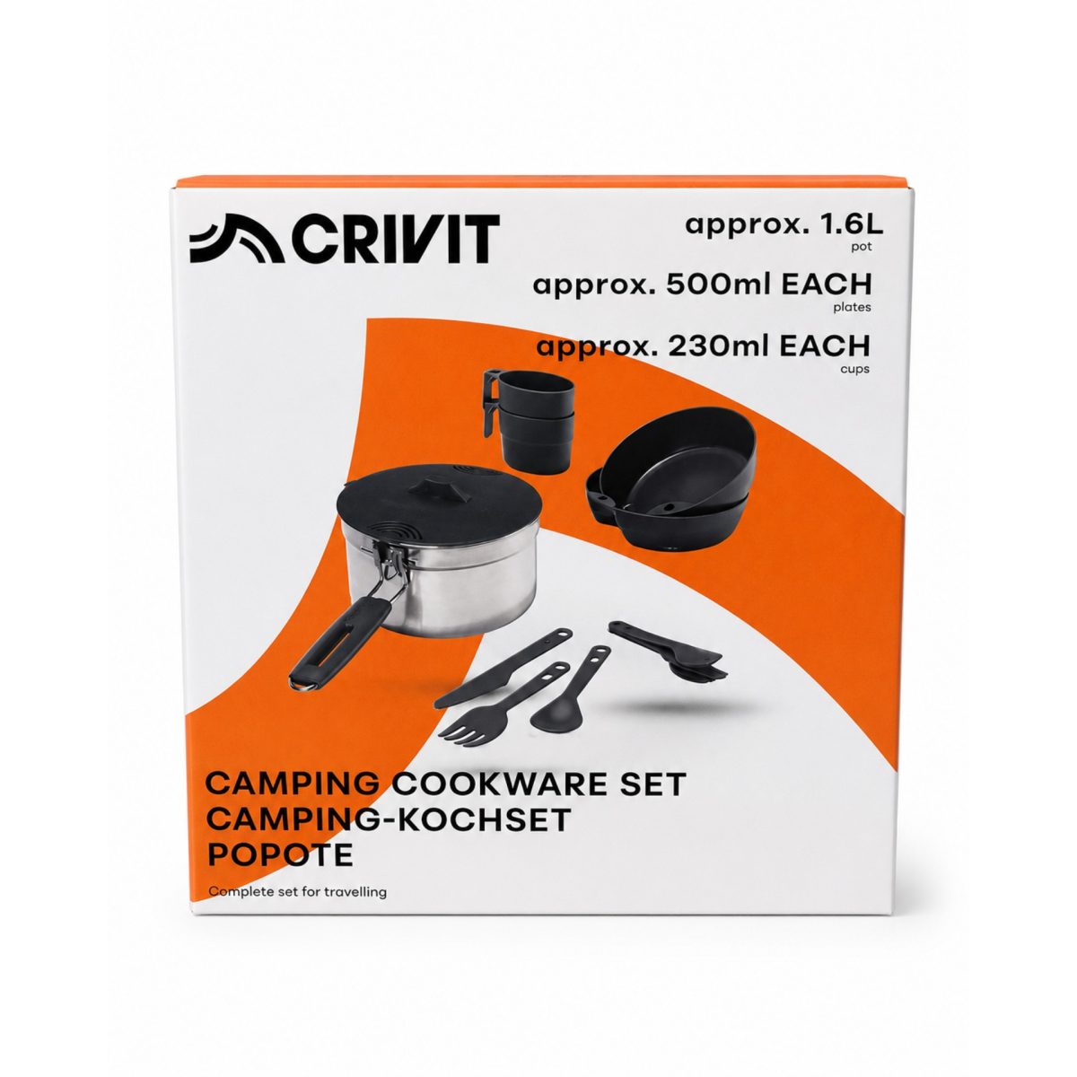 Crivit Set Cucina Campeggio 12 Pezzi Alluminio Leggero con Borsa Trasporto - immagine 3
