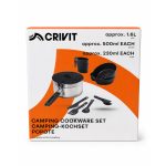 Crivit Set Cucina Campeggio 12 Pezzi Alluminio Leggero con Borsa Trasporto - immagine 3