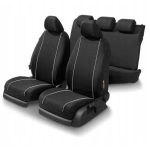 Ultimate Speed Set coprisedili per auto neri con due strisce bianche 12 pezzi
