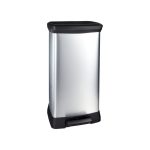 Curver Deco Bin Pattumiera a Pedale 50 L Soft Close Antimpronta Effetto Argento - Nuovo Altro