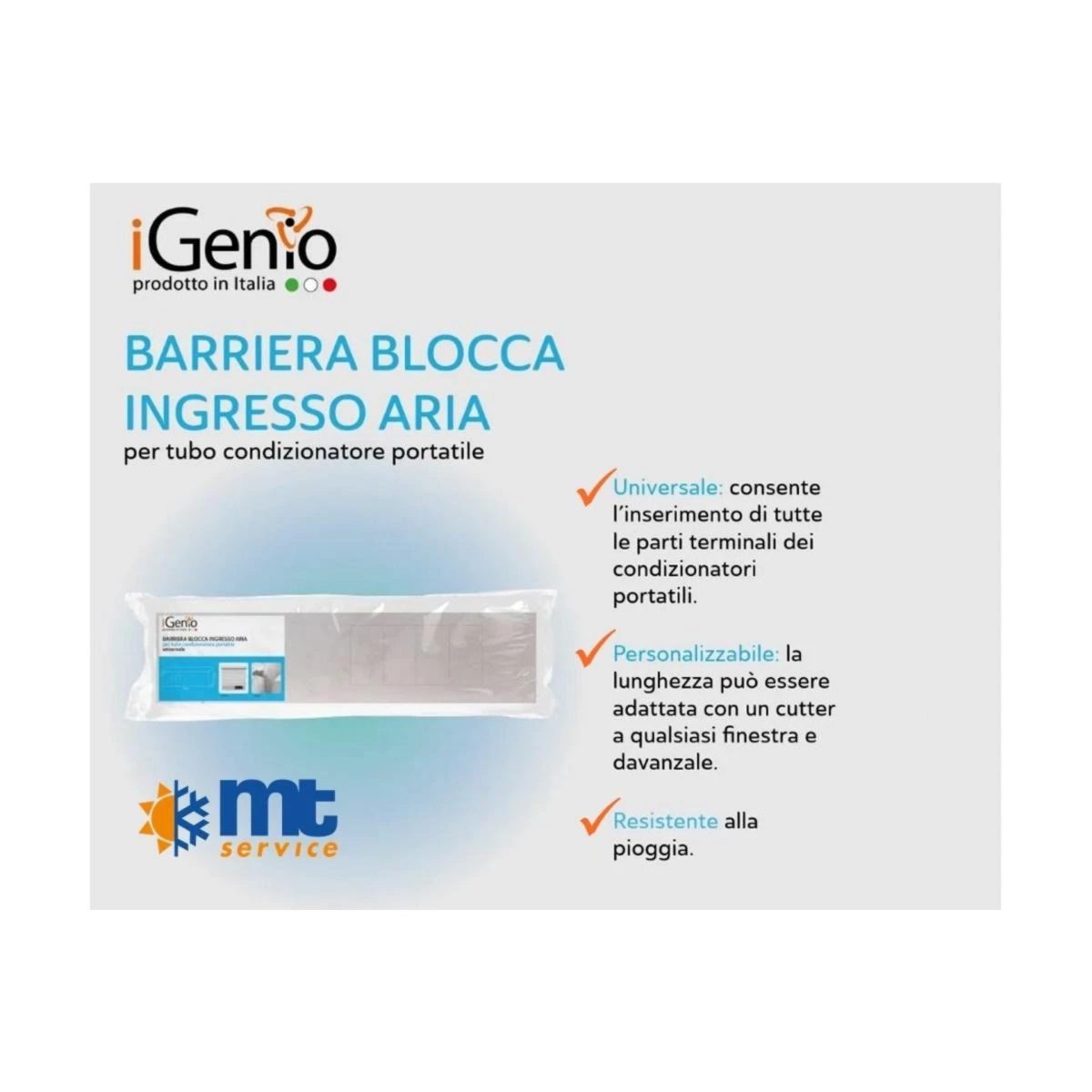 Igenio 904 Barriera Blocca Aria Condizionatore Portatile Tapparella Universale - Nuovo Altro - immagine 3