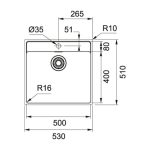Franke Lavello Maris MRX 210-50 TL Inox Satinato 1 Vasca da Incasso con Scarico - Confezione Danneggiata - immagine 2