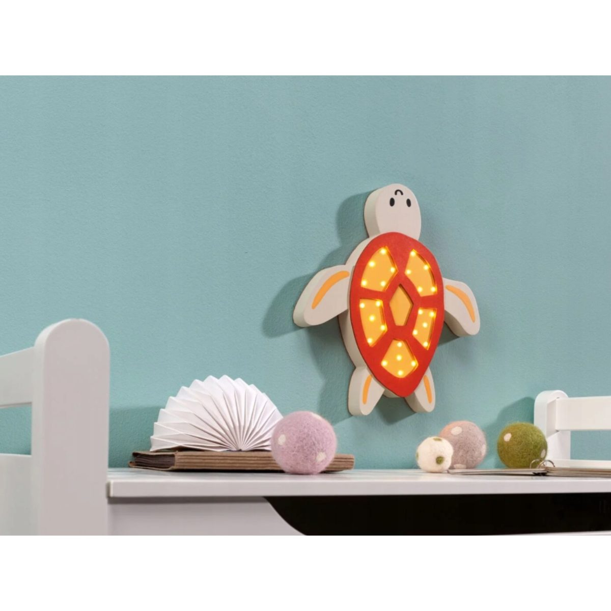 Livarno Home Lampada Notturna Tartaruga in Legno 25 LED Bianco Caldo e Timer - immagine 2