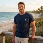 Livergy T-shirt Uomo XL Cotone Blu Navy Stampa Frontale Slim Fit - immagine 2
