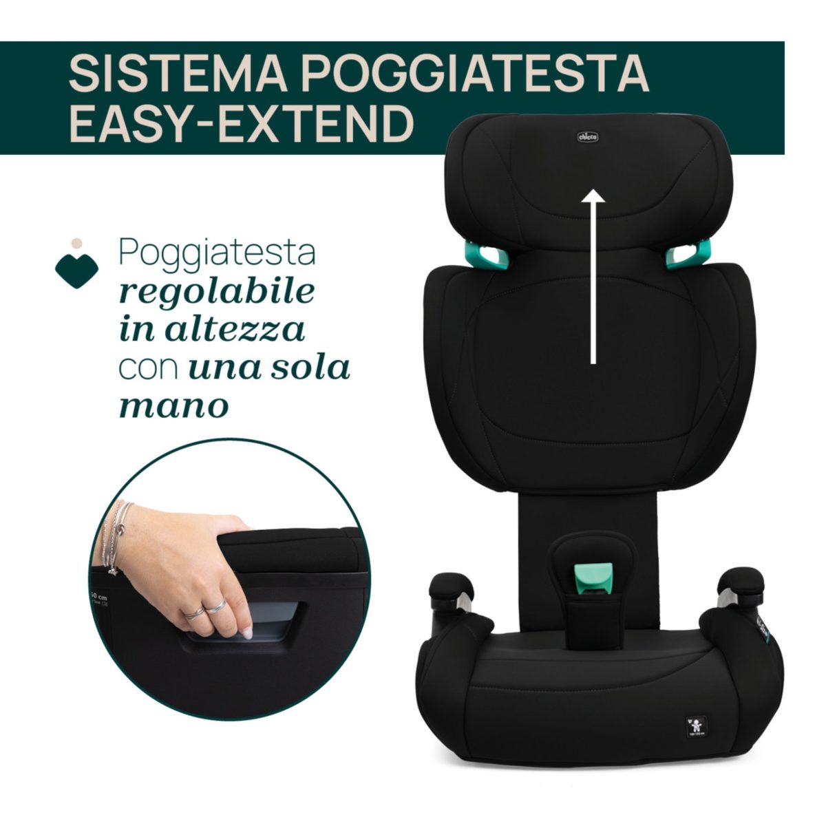 Chicco Quizy Lite i-Size Seggiolino Auto Rialzo con Schienale 100-150cm ECE R129 - immagine 3