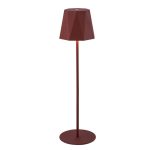 Livarno Lampada da Tavolo LED Ricaricabile Touch Dimmerabile IP44 Rosso Opaco