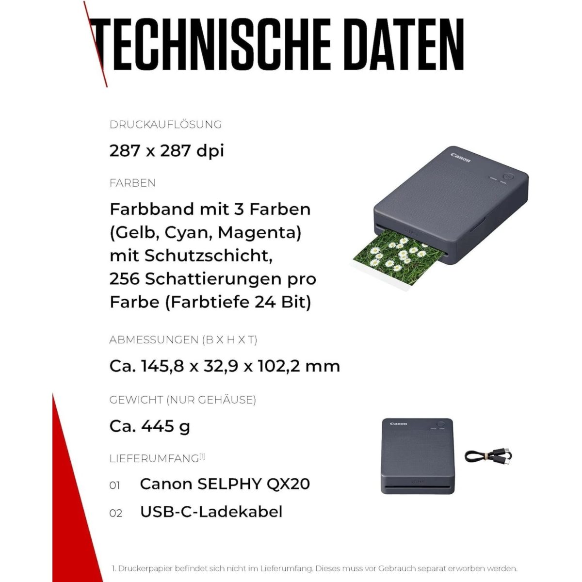 Canon SELPHY QX20 Stampante Foto Portatile Wi-Fi Sublimazione Batteria Bianco - immagine 3