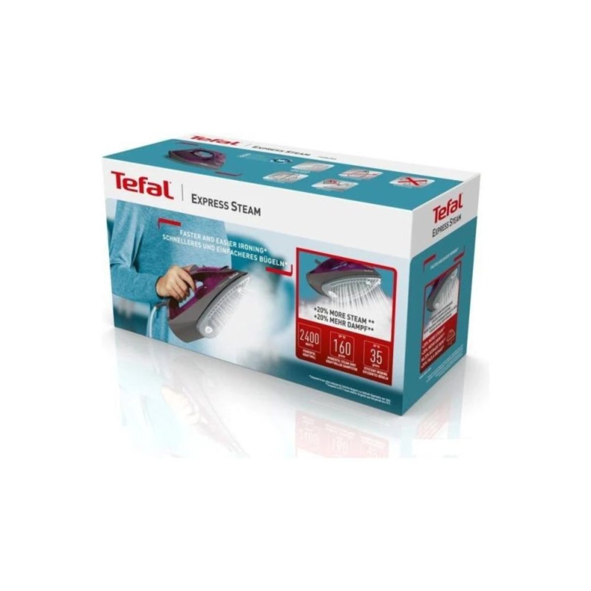 Tefal Ferro Stiro a Vapore Express Steam FV2847E0 2400W Piastra Ceramica Viola - immagine 3
