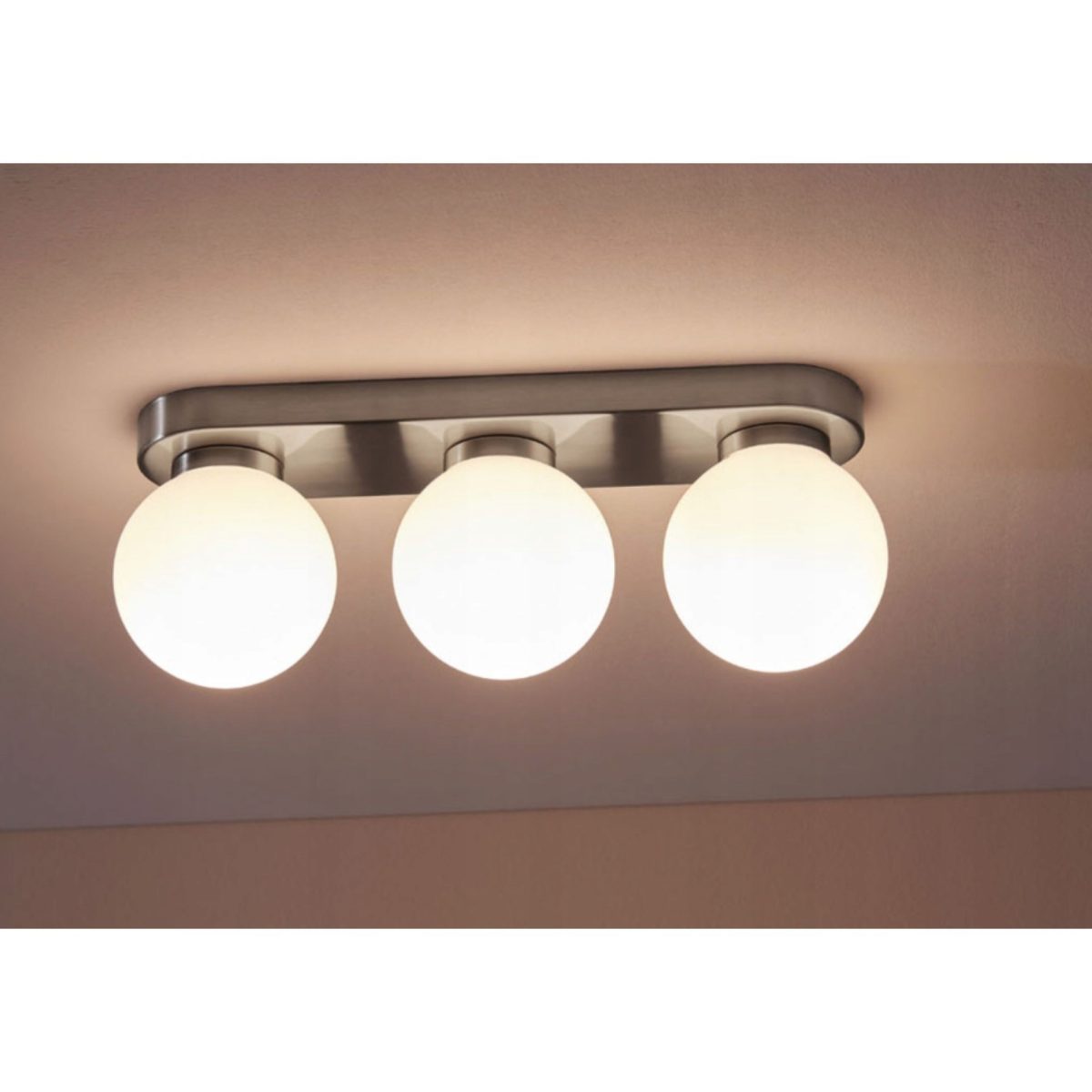 Livarno Home Plafoniera LED Soffitto 3 Luci 3000K Bianco Caldo Nichel 40x10 cm - immagine 3