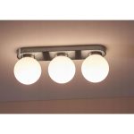 Livarno Home Plafoniera LED Soffitto 3 Luci 3000K Bianco Caldo Nichel 40x10 cm - immagine 3