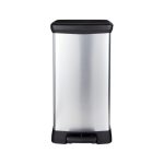 Curver Deco Bin Pattumiera a Pedale 50 L Soft Close Antimpronta Effetto Argento - Nuovo Altro - immagine 3
