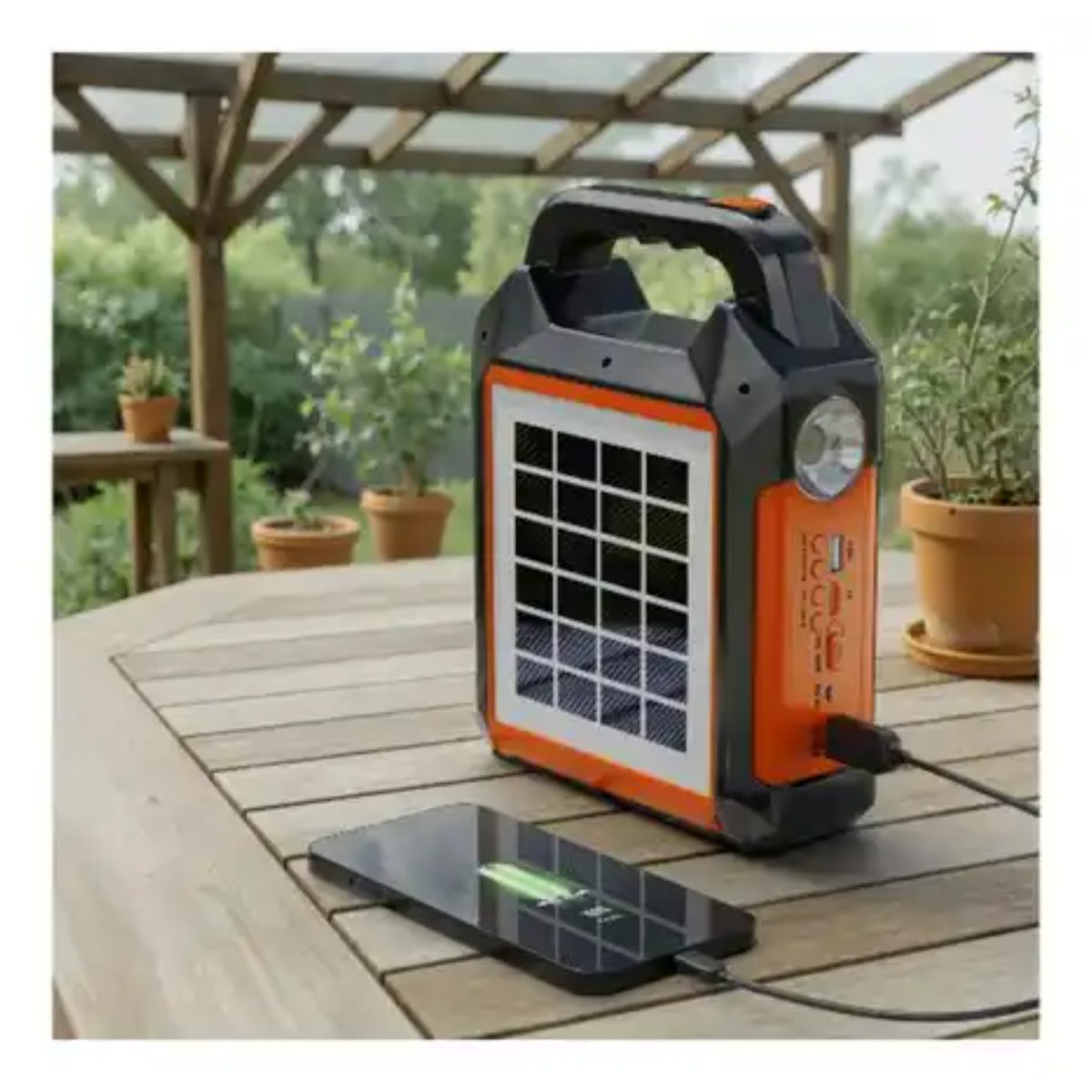 Mebus Stazione Solare Multifunzione Radio FM Luce LED Power Bank 3600 mAh 5W - immagine 2