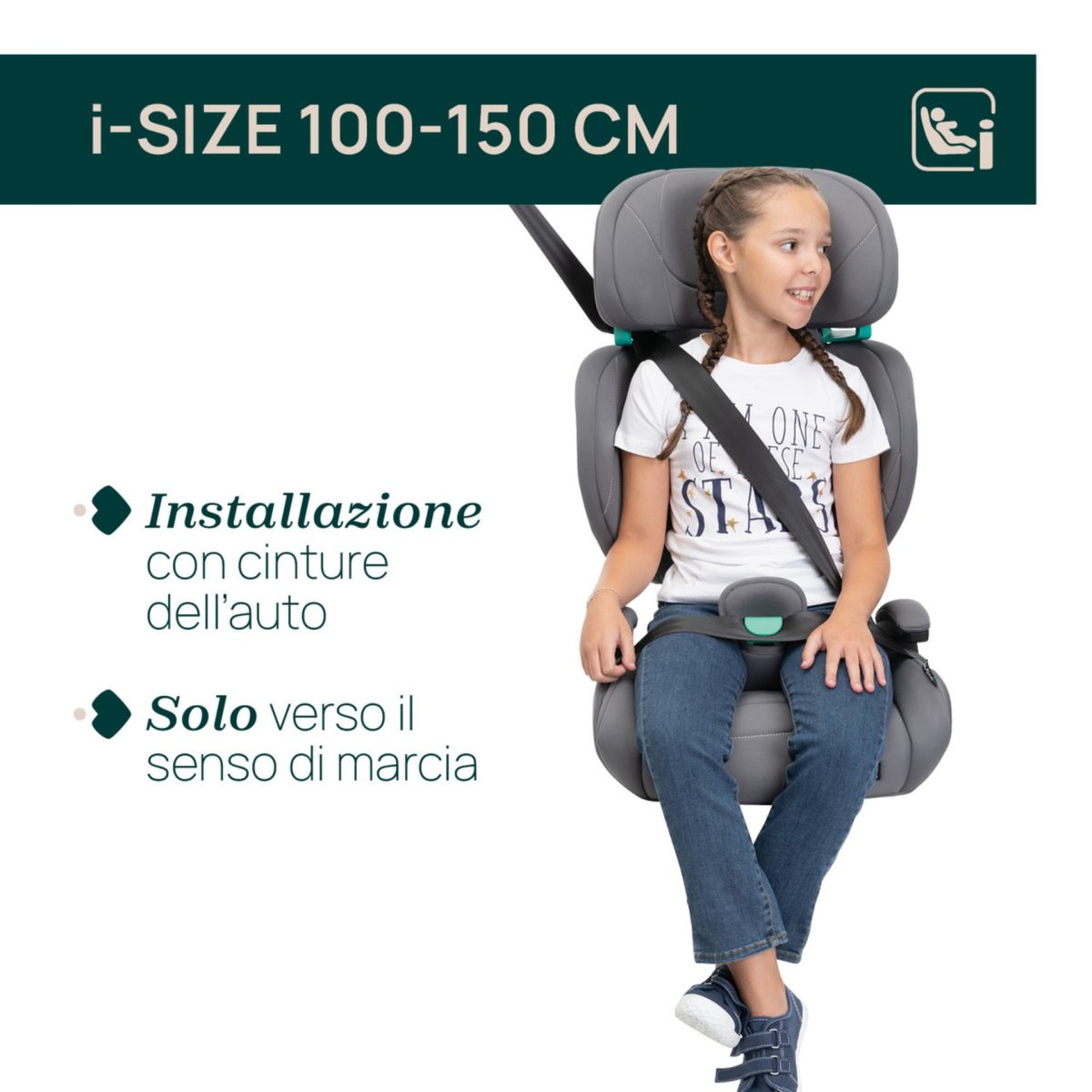 Chicco Quizy Lite i-Size Seggiolino Auto Rialzo con Schienale 100-150cm ECE R129 - immagine 5