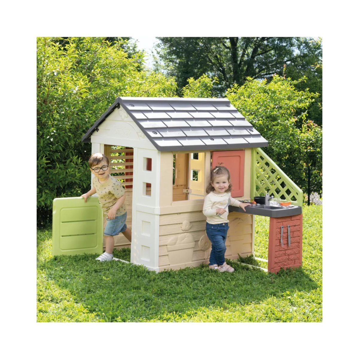 Smoby Life Casetta Gioco Cucina Estiva e 17 Accessori per Bambini 2+ Conf. Dann. - Confezione Danneggiata - immagine 5