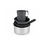 Crivit Set Cucina Campeggio 12 Pezzi Alluminio Leggero con Borsa Trasporto
