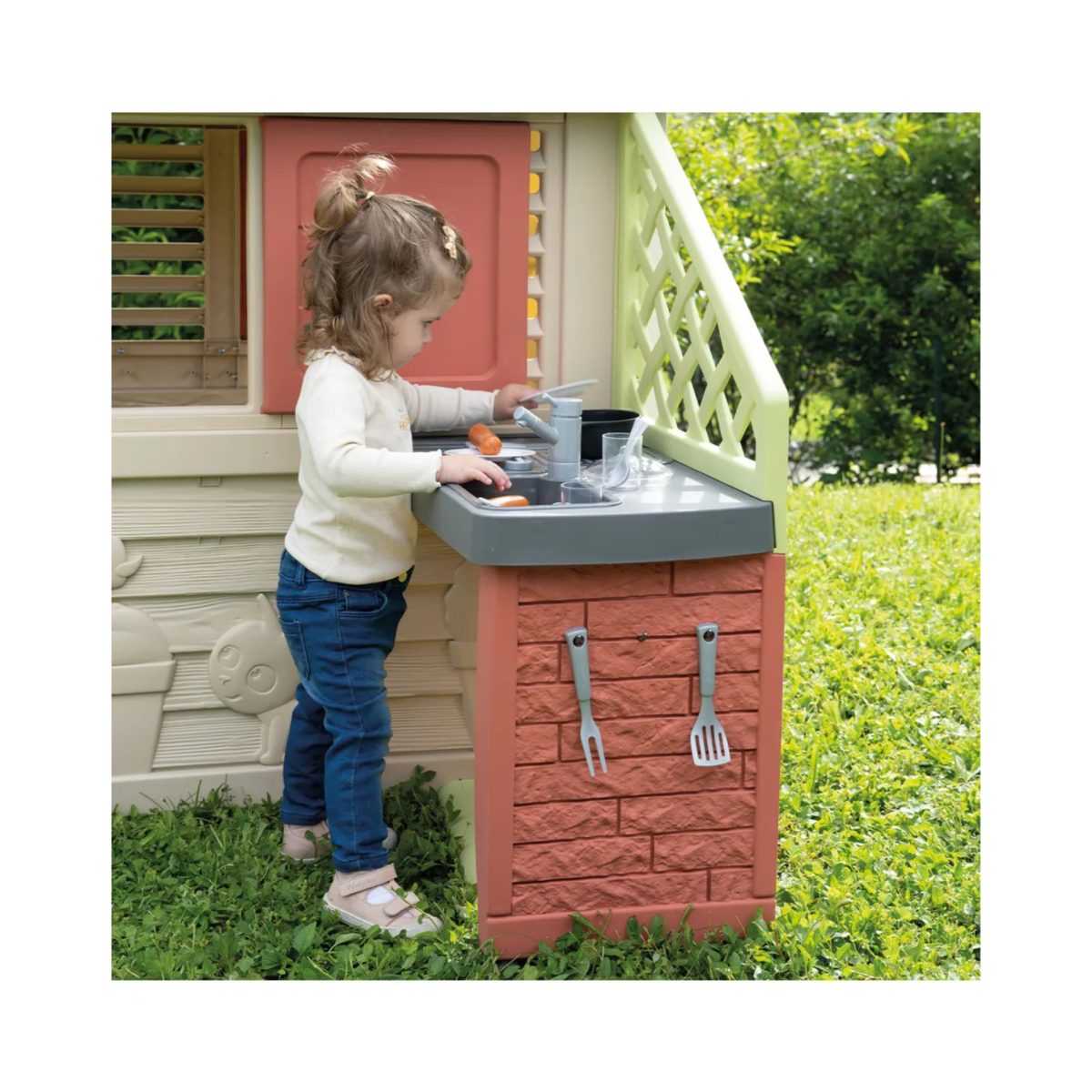 Smoby Life Casetta Gioco Cucina Estiva e 17 Accessori per Bambini 2+ Conf. Dann. - Confezione Danneggiata - immagine 4
