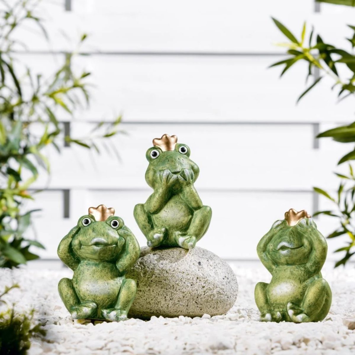 Livarno Decorazione Giardino Rane Set 3 Pezzi 13 cm Resistenti Intemperie Esterni - immagine 2