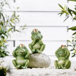 Livarno Decorazione Giardino Rane Set 3 Pezzi 13 cm Resistenti Intemperie Esterni - immagine 2