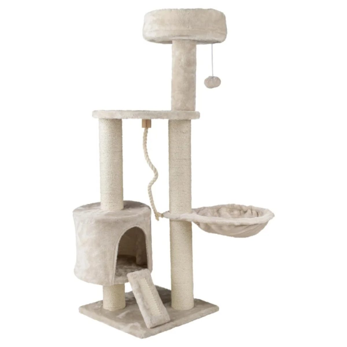 Zoofari Tiragraffi Albero Gatti Sisal Cuccia Accogliente 115 cm Cinque Livelli - immagine 3