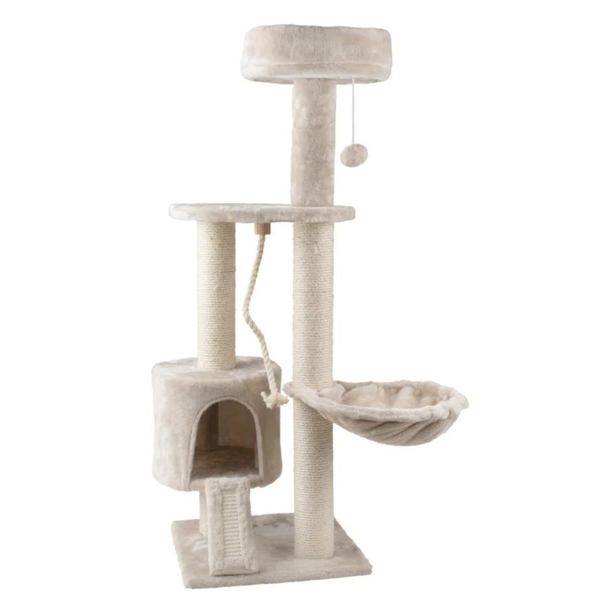 Zoofari Tiragraffi Albero Gatti Sisal Cuccia Accogliente 115 cm Cinque Livelli - immagine 5