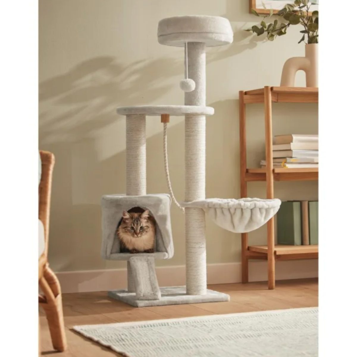 Zoofari Tiragraffi Albero Gatti Sisal Cuccia Accogliente 115 cm Cinque Livelli - immagine 6