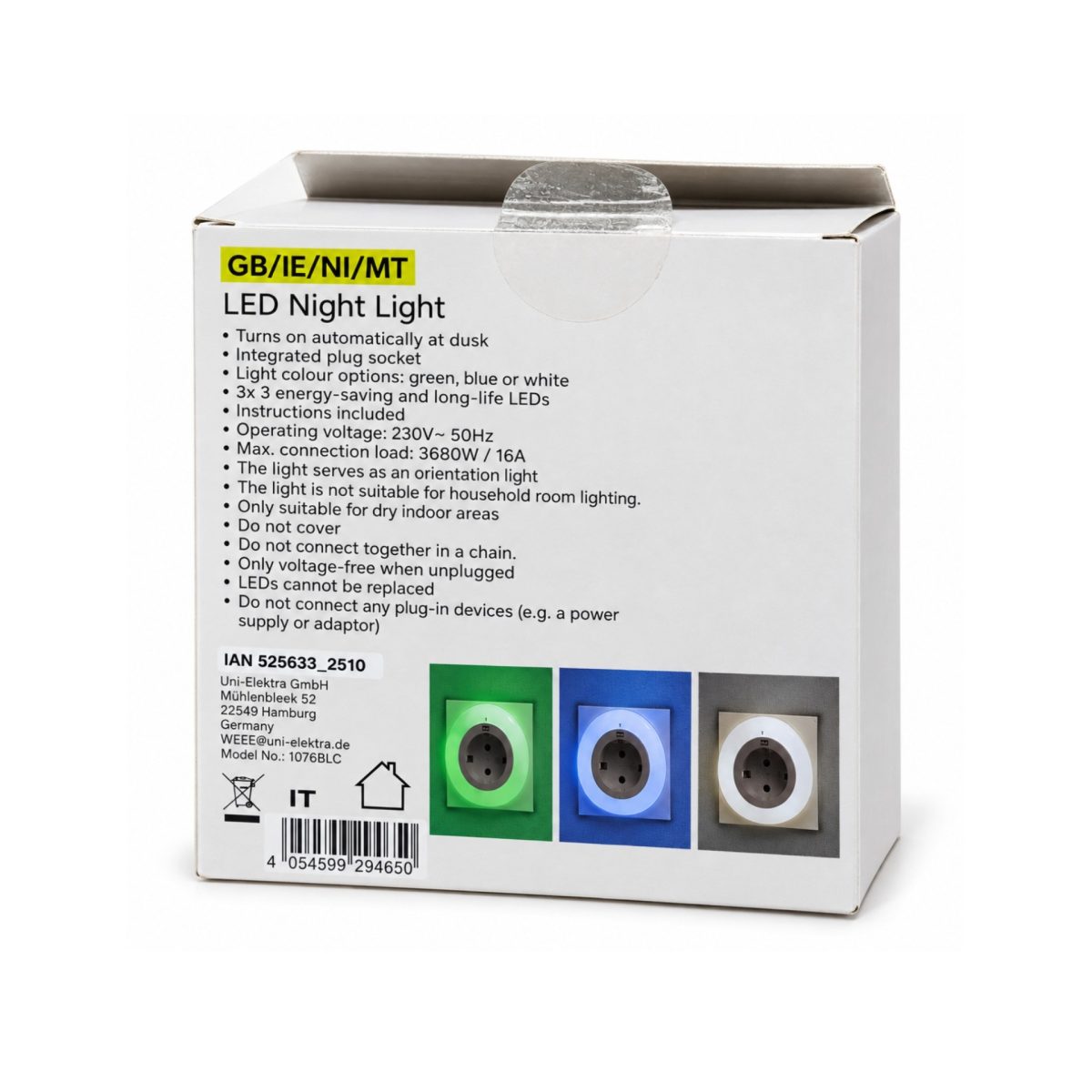 Livarno Luce Notturna LED Presa Passante Sensore Crepuscolare 3 Colori 1076BLC - immagine 3