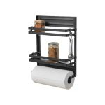 Livarno Organizer da Cucina in Metallo Nero 30x11x37 cm Salvaspazio Portaoggetti