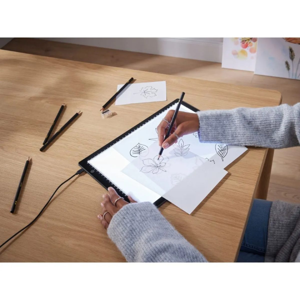 Tavoletta Luminosa A4 LED, Lavagna da Disegno Ultra Sottile per Ricalco Artistico - immagine 3
