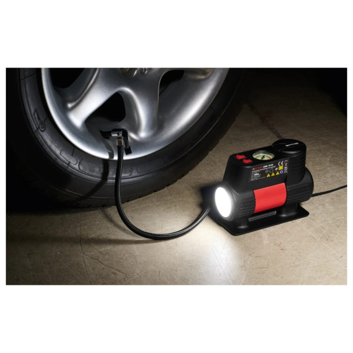 Ultimate Speed UMK 10 E4 Mini Compressore 12V Auto Bici 10 Bar Manometro LED - immagine 7