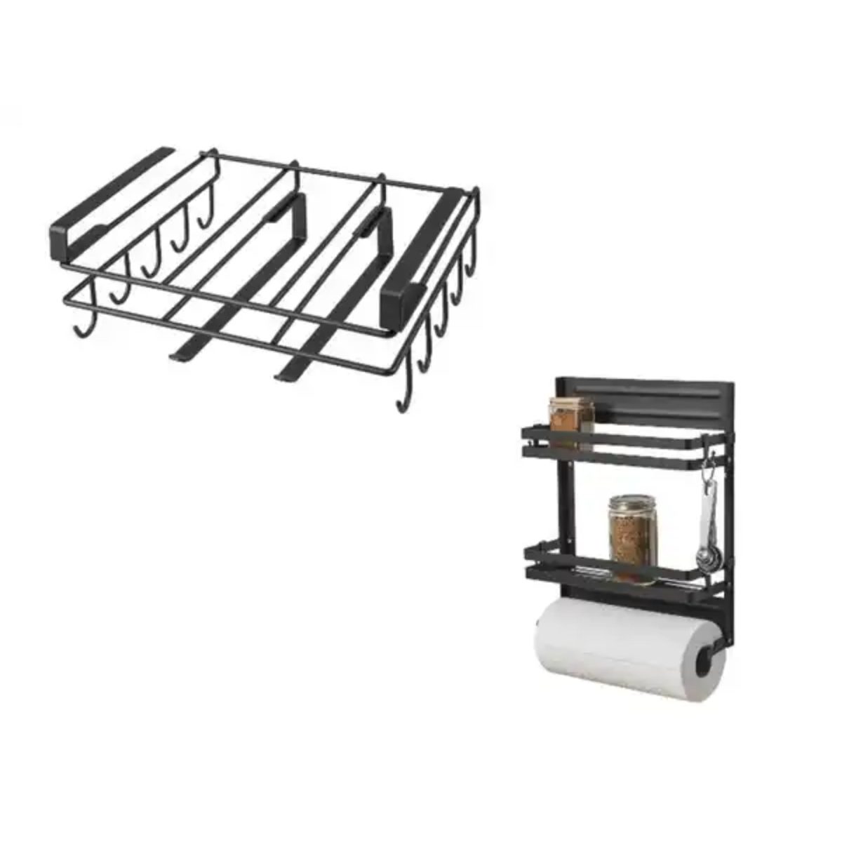 Livarno Organizer da Cucina in Metallo Nero 30x11x37 cm Salvaspazio Portaoggetti - immagine 3
