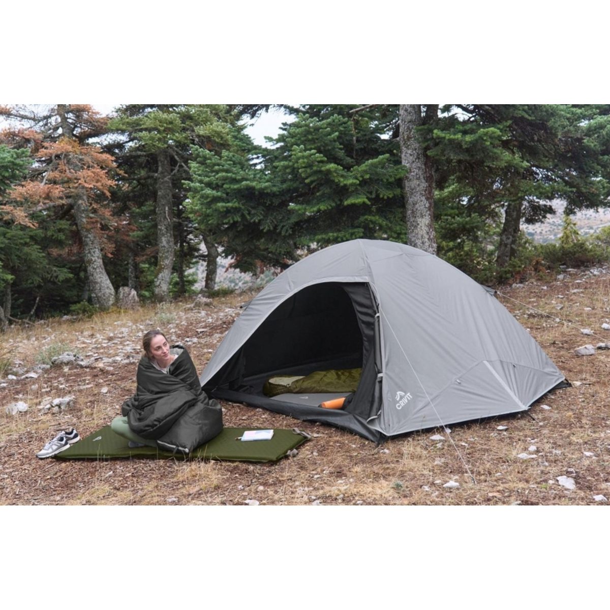 Crivit Tenda Igloo 4 Persone Doppio Tetto Oscurata Pali Fibra di Vetro Campeggio - immagine 2