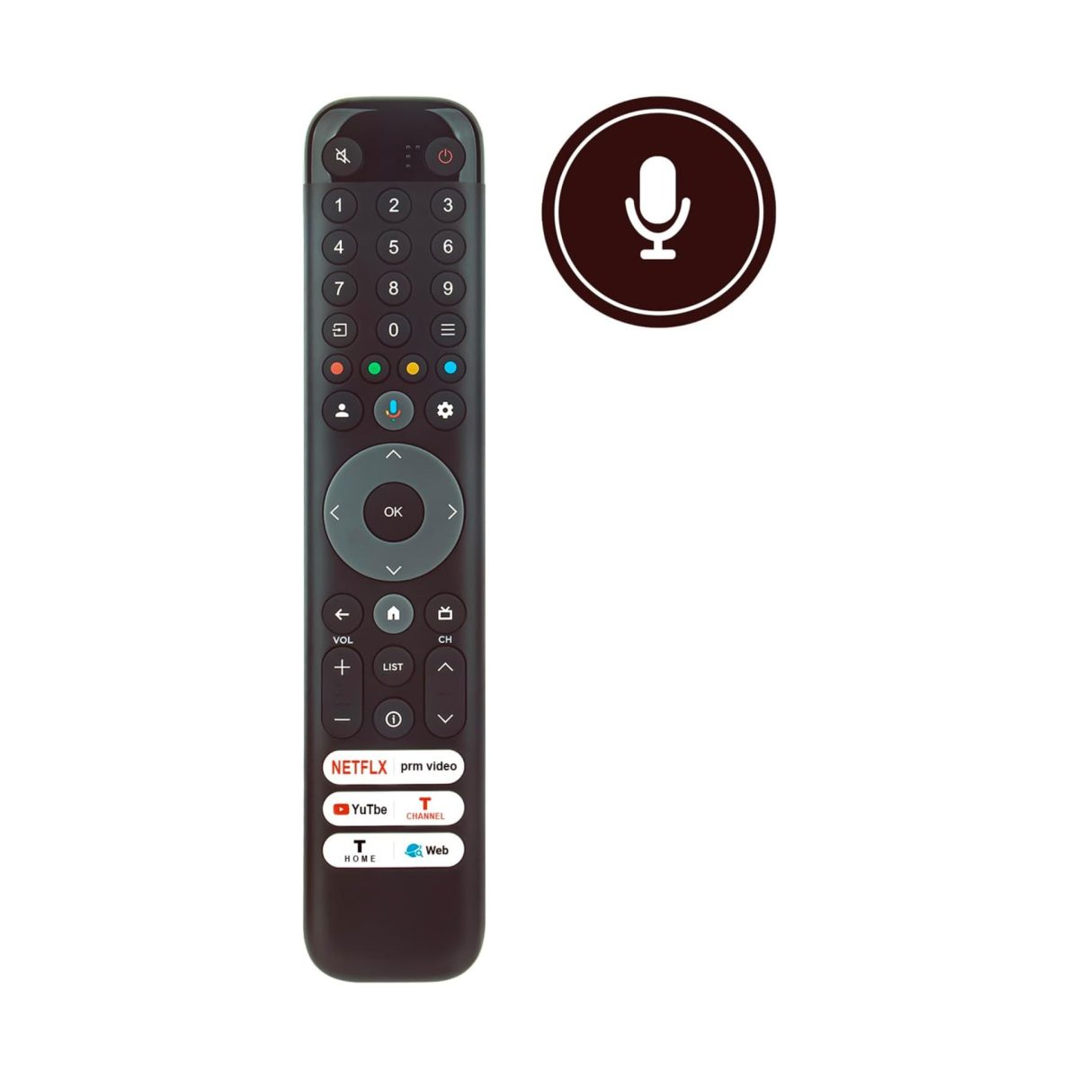 TCL Telecomando Smart TV RC833 GUB1 Ricambio Originale Vocale Bluetooth IR Nero - immagine 3