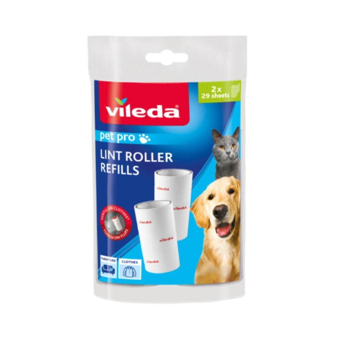 nyDv8Ma4xynD22Ayq7EPglY5XTLDP22jnOWpBU2p.jpg Vileda Ricambio Spazzola Bioadesiva Levapelucchi 2 Rotoli 29 Fogli Pretagliati - immagine 1