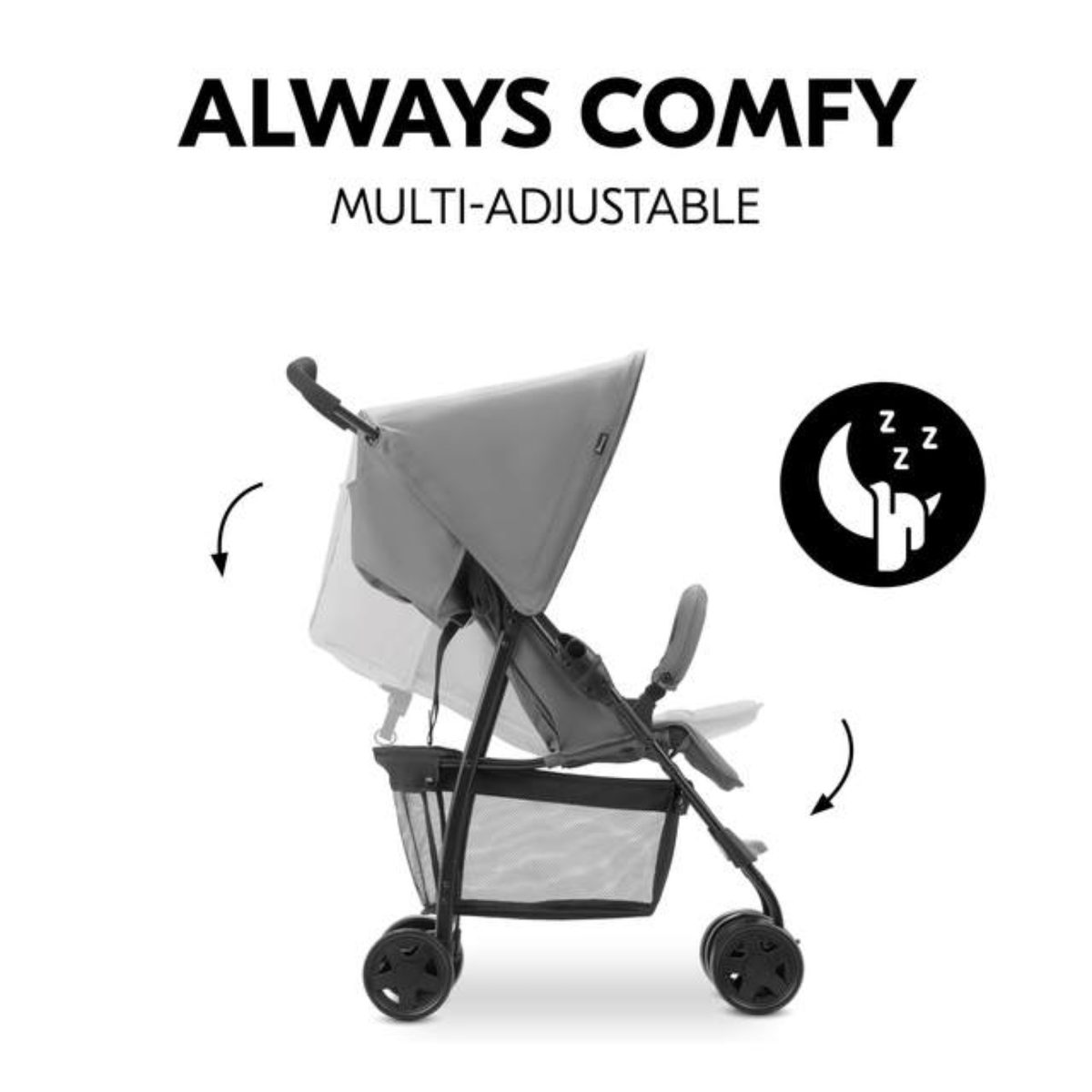 Hauck Passeggino Buggy Sport Leggero Reclinabile Grigio Cinture 5 Punti 15 kg - immagine 3
