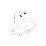 Cappa Airforce F53 D2 IX/A/90 Parete 90 cm Inox 370 m³/h Slider 3 Velocità LED - immagine 2
